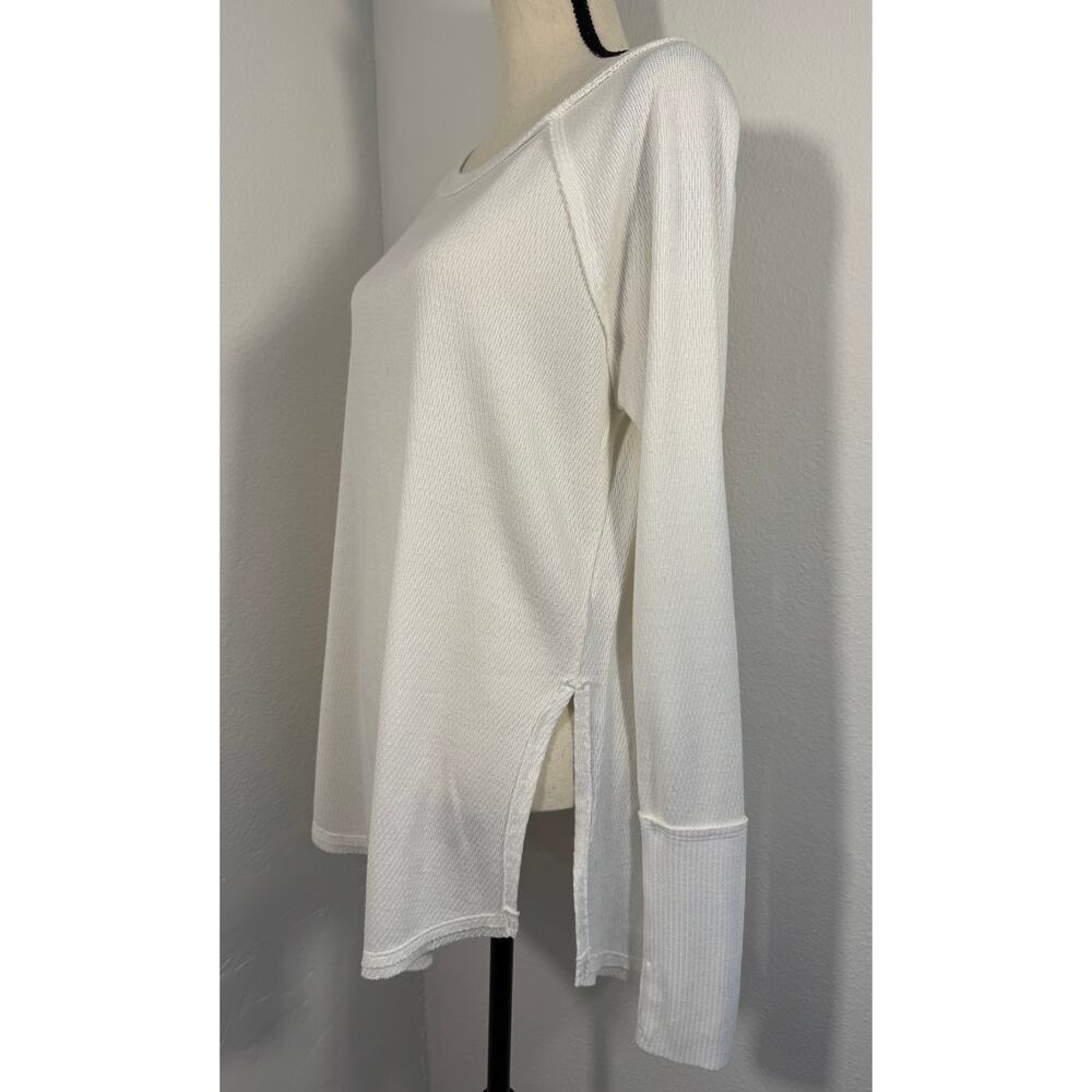 Free People White Thermal We the Free Long Sleeve Top Tee M Ivory Shirt